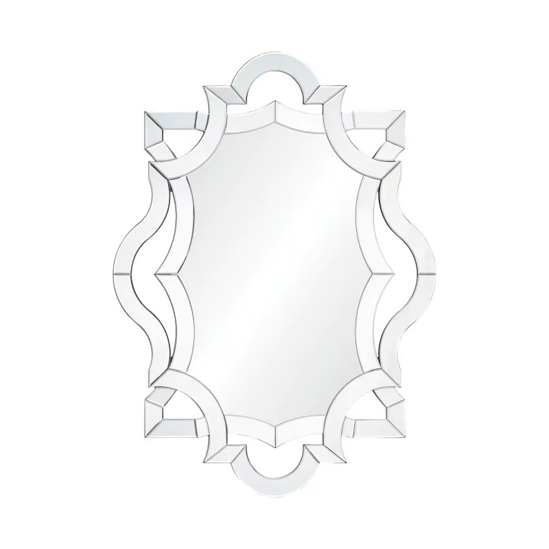 Geometric Sliver Metal Wall Mirror MDF Backing Home Decor